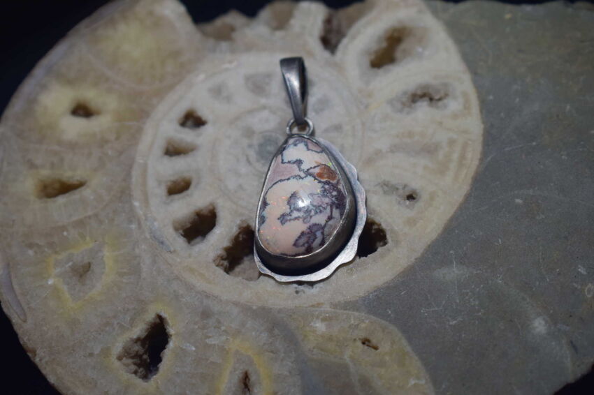 Wisiorek Zawieszka Opal Meksyk Kantera Srebro 925 Rękodzieło