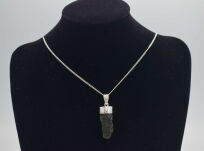 Wisiorek srebrny z mołdawitem naturalny kryształ srebro 925 - 7