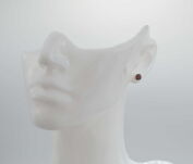 Małe kolczyki z naturalnym granatem (5 mm) Sztyft Srebro 925 - 7