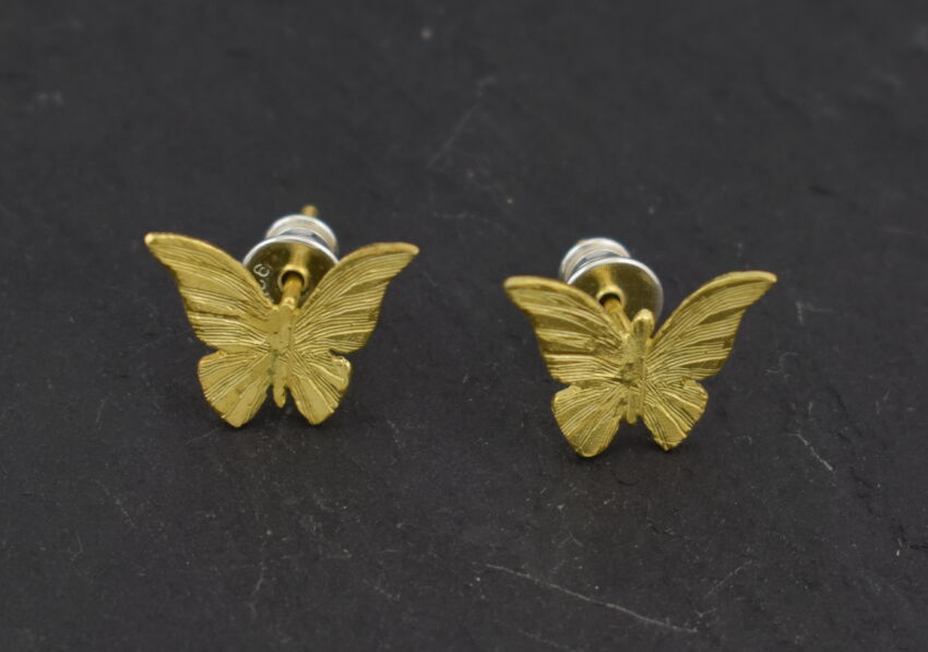 Kolczyki Motylki Srebro Złocone