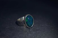 Pierścień Opal Ciemny Wędzony z Etiopii r.11 Srebro 925 - 10