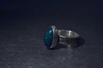 Pierścień Opal Ciemny Wędzony z Etiopii r.11 Srebro 925 - 11