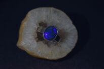 Pierścionek Ciemny Opal Australijski Srebro 925 r.16 Rękodzieło - 15