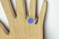 Pierścionek Ciemny Opal Australijski Srebro 925 r.16 Rękodzieło - 13