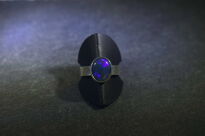 Pierścionek Ciemny Opal Australijski Srebro 925 r.16 Rękodzieło - 17