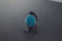 Pierścionek z Turkusem r.16 Srebro 925 Rękodzieło - 6