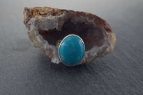 Pierścionek z Turkusem r.16 Srebro 925 Rękodzieło - 7