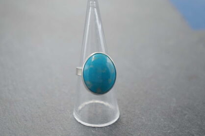 Pierścionek z Turkusem r.16 Srebro 925 Rękodzieło