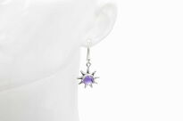 Kolczyki srebrne 925 ametyst SŁOŃCE wiszące fioletowe kamień naturalny - 2