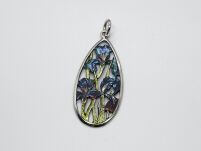 Zawieszka Irysy Srebro 925 Wisiorek Kwiaty - 6