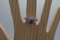 Srebrny pierścionek z czaroitem naturalny kamień ręcznie wykonany vintage r.17 - 9