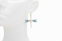 Kolczyki Ważki Barwione Ręcznie Robione Srebro 925 - 2