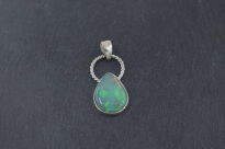 Srebrny wisiorek z opalem etiopskim – łezka z filigranem Srebro 925 Rękodzieło - 3