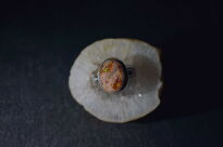 Pierścionek z Opalem Meksykańskim w Skale Macierzystej  Rękodzieło w Srebrze 925 r.19 - 3