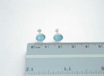 Kolczyki Larimar Owalny Sztyft Srebro 925 - 11