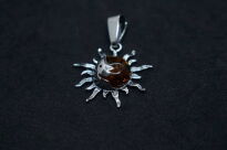 Zawieszka Słońce Słoneczko Bursztyn Srebro 925 - 6