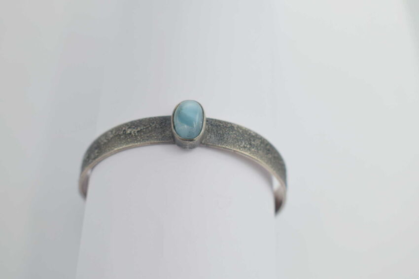 Bransoleta Larimar Srebro 925 Rękodzieło