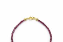 Bransoletka z granatu srebro złocone minimalistyczna granat almandyn 3 mm - 7