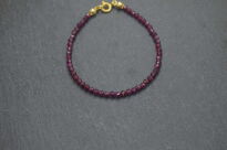 Bransoletka z granatu srebro złocone minimalistyczna granat almandyn 3 mm - 13