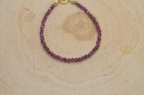 Bransoletka z granatu srebro złocone minimalistyczna granat almandyn 3 mm - 8