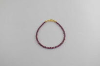 Bransoletka z granatu srebro złocone minimalistyczna granat almandyn 3 mm - 6