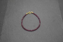 Bransoletka z granatu srebro złocone minimalistyczna granat almandyn 3 mm - 4