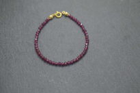 Bransoletka z granatu srebro złocone minimalistyczna granat almandyn 3 mm - 10