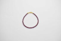 Bransoletka z granatu srebro złocone minimalistyczna granat almandyn 3 mm - 11