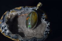 Zawieszka Wisiorek Naturalnie Ciemny Opal Etiopia Srebro 925 - 11