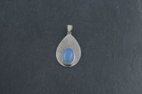 Srebrny wisiorek liść z naturalnym opalem etiopskim ręcznie robiony - 3