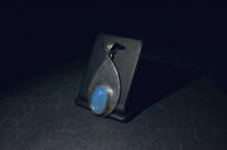 Srebrny wisiorek liść z naturalnym opalem etiopskim ręcznie robiony - 9