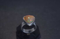 Pierścień Ciemny Opal z Etiopii r.12 Srebro 925 Rękodzieło - 8