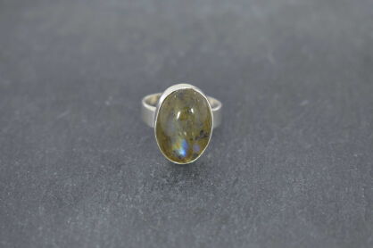 Pierścionek Labradoryt r.15 Srebro 925 Rękodzieło