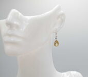 Srebrne kolczyki z cytrynem fasetowana łezka 925 - 2