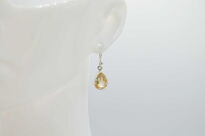 Srebrne kolczyki z cytrynem fasetowana łezka 925 - 4