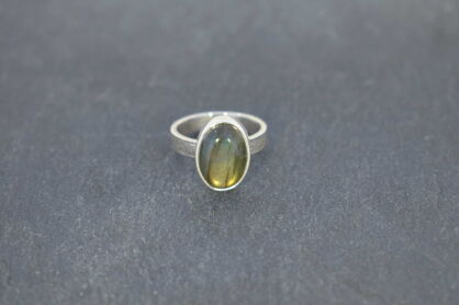 Pierścionek Labradoryt r.14 Srebro 925 Rękodzieło