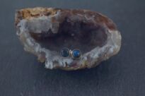 Srebrne kolczyki sztyfty z labradorytem minimalizm Srebro 925 niebieska poświata - 14