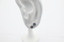 Srebrne kolczyki sztyfty z labradorytem minimalizm Srebro 925 niebieska poświata - 9