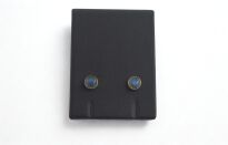 Srebrne kolczyki sztyfty z labradorytem minimalizm Srebro 925 niebieska poświata - 5