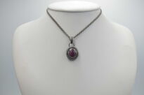 Zawieszka z rubinem gwiaździstym oksydowane srebro 925 rękodzieło - 11