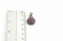 Zawieszka z rubinem gwiaździstym oksydowane srebro 925 rękodzieło - 12