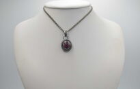 Zawieszka z rubinem gwiaździstym oksydowane srebro 925 rękodzieło - 6