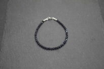 Szafir naturalny ciemny bransoletka fasetowana 3,5 mm srebro 925 - 3