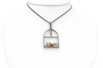 Wisiorek srebrny z motywem okna i naczyń srebro 925 Rekodzieło - 4