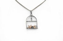 Wisiorek srebrny z motywem okna i naczyń srebro 925 Rekodzieło - 9