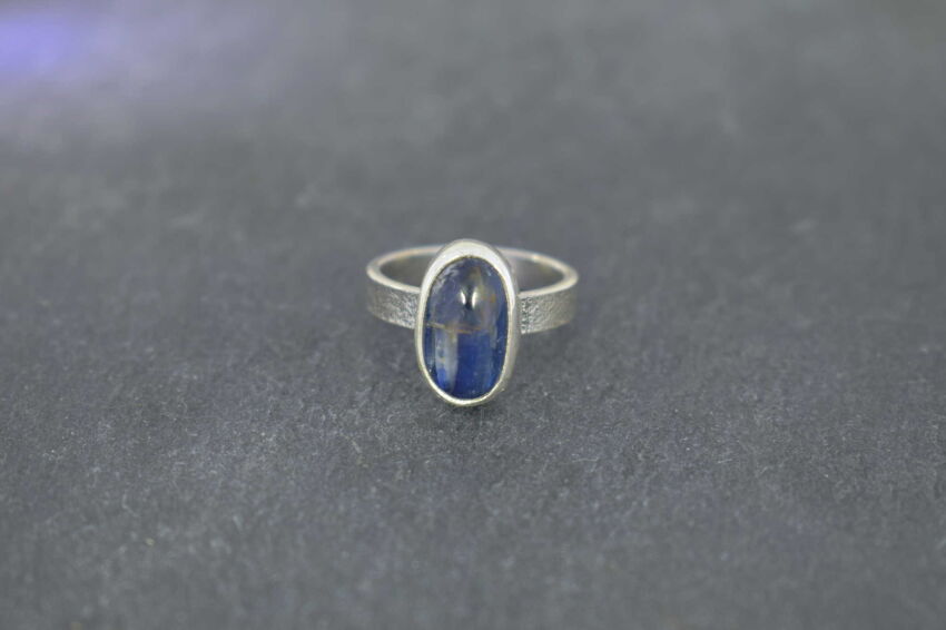 Pierścionek Niebieski Cyanit Dysten Kianit r.12 Srebro 925 Rękodzieło