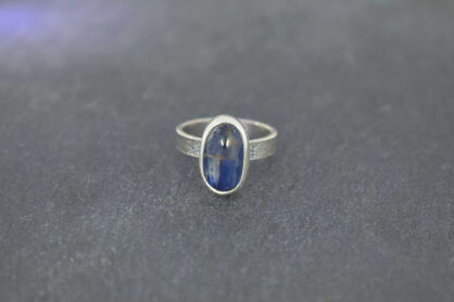 Pierścionek Niebieski Cyanit Dysten Kianit r.12 Srebro 925 Rękodzieło