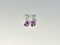 Małe Kolczyki Ametyst Sztyft Srebro 925 - 5