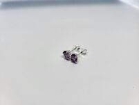 Małe Kolczyki Ametyst Sztyft Srebro 925 - 6