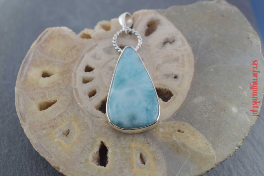 Wisiorek Zawieszka Larimar Srebro 925 Naturalny Larimar